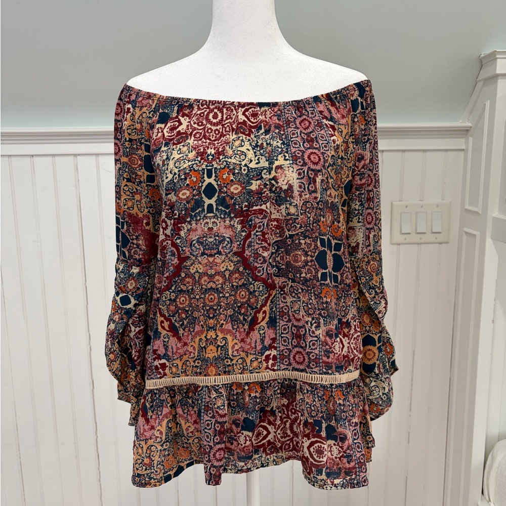 Democracy Bohemian Off-Shoulder Top (Med)